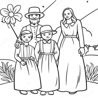 Amish Familie Samling Fargeleggingsark 53489-44591