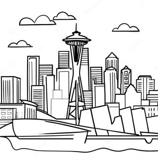 Seattle Skyline Fargeleggingsark 53528-44480