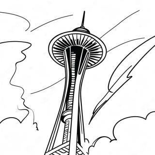 Seattle Space Needle Fargeleggingsark 53529-44476