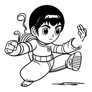 Rock Lee I Dynamisk Posisjon Fargeleggingsark 53779-44827