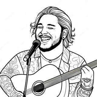 Post Malone Med Gitar Fargeleggingsark 53839-44882