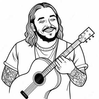 Post Malone Med Gitar Fargeleggingsark 53839-44883