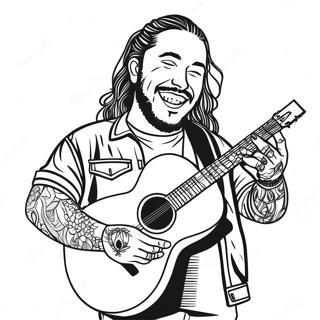 Post Malone Med Gitar Fargeleggingsark 53839-44884