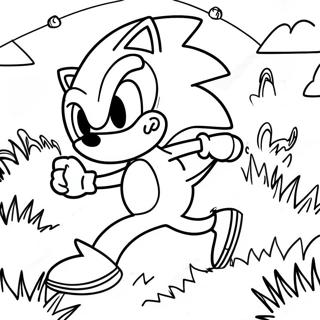 Sonic The Hedgehog Som Suser Gjennom Green Hill Zone Fargeleggingsark 5383-4311