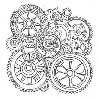 Steampunk Gear Fargeleggingsark 5422-4338