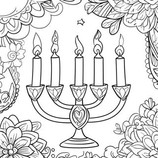 Hanukkah Menorah Fargeleggingsark 5443-4359