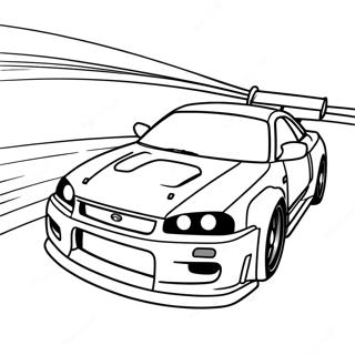 Nissan Skyline Gtr R34 Racing Action Fargeleggingsark 55502-46170