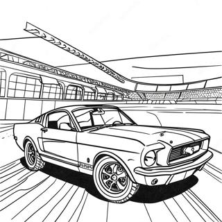 Vintage Mustang Racerbil Fargeleggingsark 55902-46493