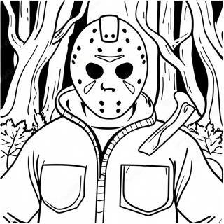 Jason Voorhees I En Mork Skog Fargeleggingsark 56192-46717