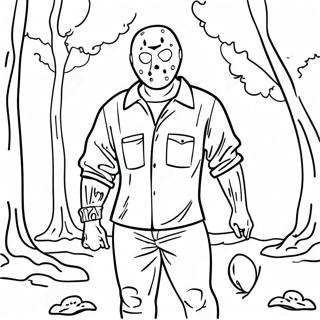 Jason Voorhees I En Mork Skog Fargeleggingsark 56192-46719