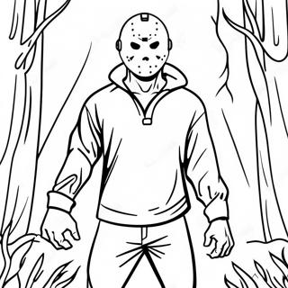 Jason Voorhees I En Mork Skog Fargeleggingsark 56192-46720