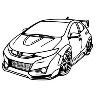 Sporty Honda Civic Type R Fargeleggingsark 56702-47132