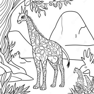 Fargeleggingsark Med Punktmaleri Av Dyreverden 57173-47568