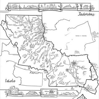 Idaho Stat Kart Fargeleggingsark 57814-48058