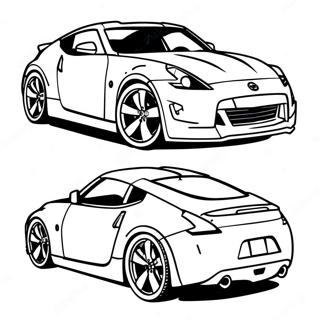 Nissan 370z Sportsbil Fargeleggingsark 57844-48084