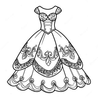 Elegant Quinceanera Kjole Fargeleggingsark 58035-48237