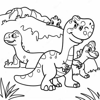 Dinoco Dinosaur Familie Fargeleggingsark 59006-49009