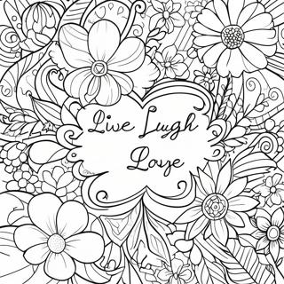 Lev Latter Kjaerlighet Blomsterdesign Fargeleggingsark 60837-50455