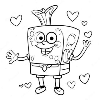 Spongebob Valentiner Fargeleggingsark