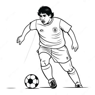 Maradona Dribler Med En Fotball Fargeleggingsark 61567-51042