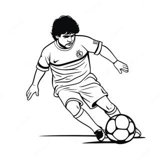 Maradona Dribler Med En Fotball Fargeleggingsark 61567-51043