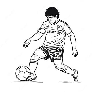 Maradona Dribler Med En Fotball Fargeleggingsark 61567-51044