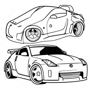 Nissan 350z Sportsbil Fargeleggingsark 61946-51343