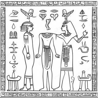 Eldgamle Egyptiske Hieroglyfer Fargeleggingsark 62007-51391