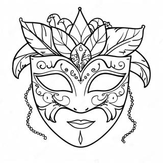 Mardi Gras Maske Fargeleggingsark