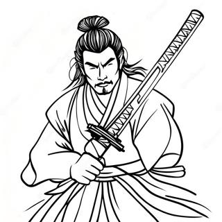 Samurai Katana I Aksjon Fargeleggingsark 64160-53066