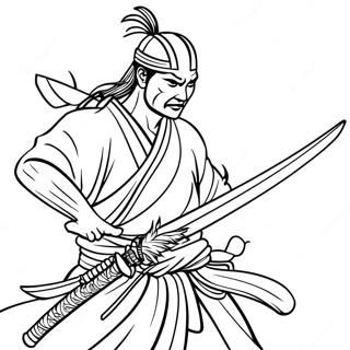 Samurai Katana I Aksjon Fargeleggingsark 64160-53067