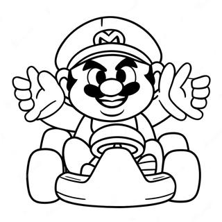 Wario I En Racing Kart Fargeleggingsark 6445-5245