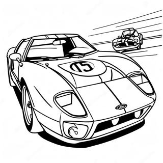 Klassisk Ford Gt Racing Fargeleggingsark 64511-53340