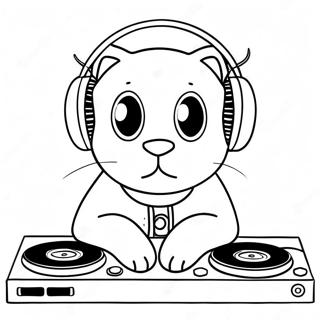 Dj Catnip Med Hodetelefoner Fargeleggingsark 64721-53515