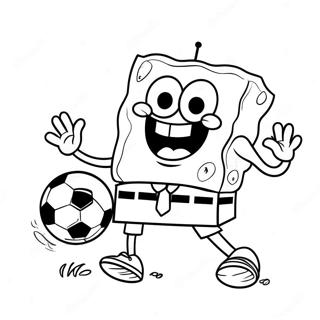 Spongebob Spiller Fotball Fargeleggingsark