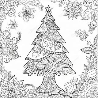 Intrikate Juletraer Zentangle Fargeleggingsark 65741-54302