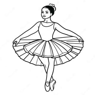 Elegant Svart Ballerina I Tutu Fargeleggingsark 66571-54985