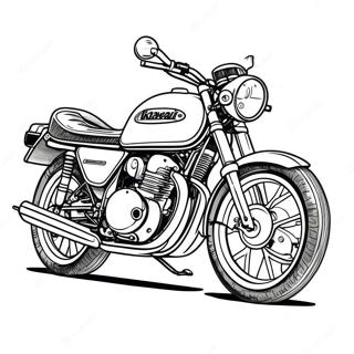 Klassisk Kawasaki Motorsykkel Fargeleggingsark 66851-55195