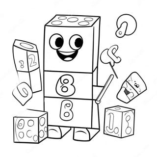 Fargerike Numberblocks 8 I Aksjon Fargeleggingsark 67163-55422