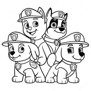 Paw Patrol Karakterer I Julehatter Fargeleggingsark 672-539