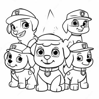 Paw Patrol Karakterer I Julehatter Fargeleggingsark 672-540