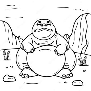 Jabba The Hutt I En Orken Scene Fargeleggingsark 67413-55639