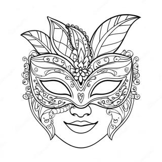 Elegant Masquerade Maske Fargeleggingsark 67433-55624