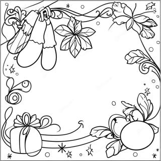 Juleborder Clipart Fargeleggingsark