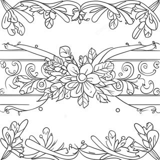 Juleborder Clipart Fargeleggingsark