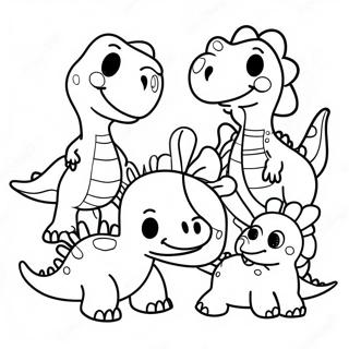 Sot Dinosaurfamilie Thanksgiving Fargeleggingsark 68593-56566