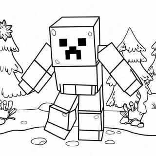 Minecraft Snø Golem Fargeleggingsark