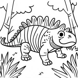 Fargerik Dimetrodon I En Skog Fargeleggingsark 69024-56893