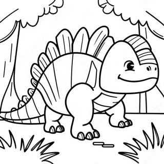 Fargerik Dimetrodon I En Skog Fargeleggingsark 69024-56896