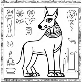 Anubis Med Hieroglyfer Fargeleggingsark 69584-57345